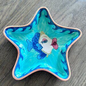 Katherine’s collection Star plate kissing fish ceramic dish decor